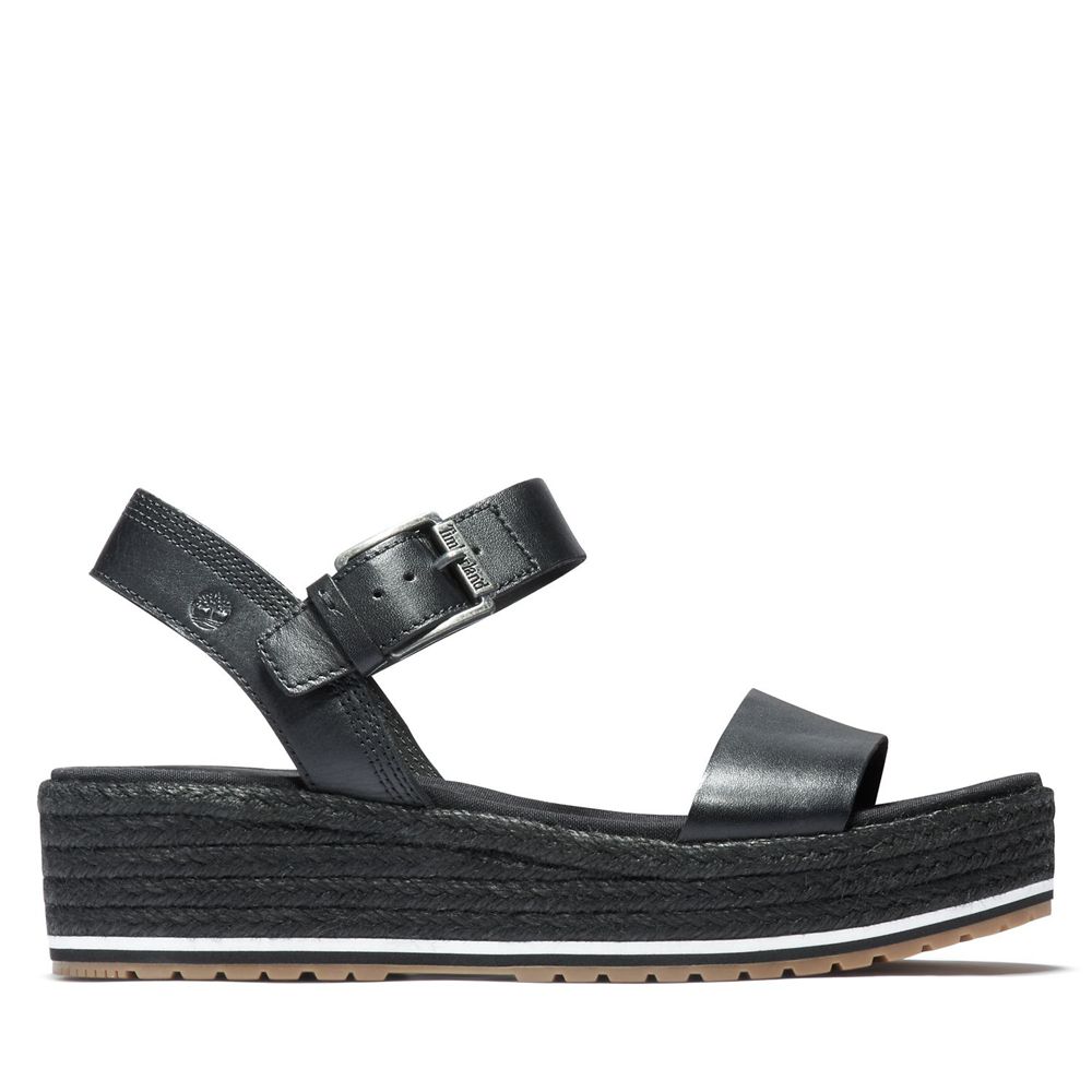 Sandale Timberland Dama Negrii - Santorini Sun Ankle Strap - Romania - LHZCDI061